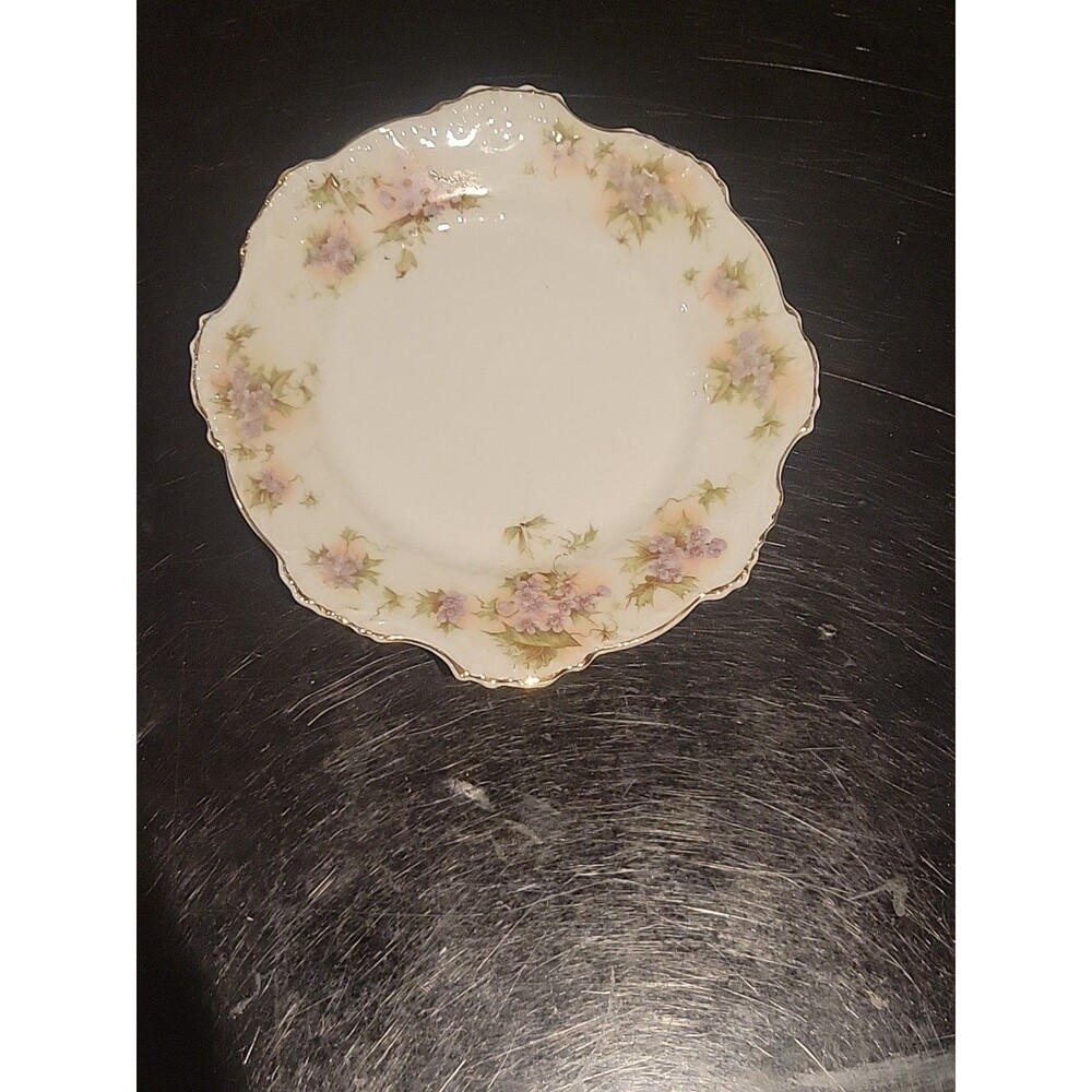 Lot -6 Antique Hermann Ohme 6" Eglantine Style China Bread Plate Pre-1920 Ruffle - Picture 15 of 16